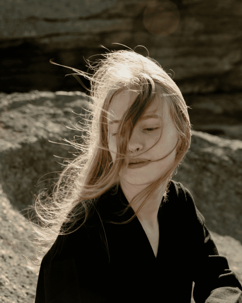 blonde woman background